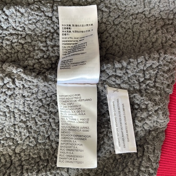 Calvin Klein Jacket Full Zip Men's XL Red Solid Winter Wear Long Sleeves fleece - Picture 5 of 11